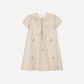 PATACHOU CREAM SHIMMER RHINESTONE COLLAR DRESS