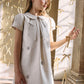 PATACHOU CREAM SHIMMER RHINESTONE COLLAR DRESS