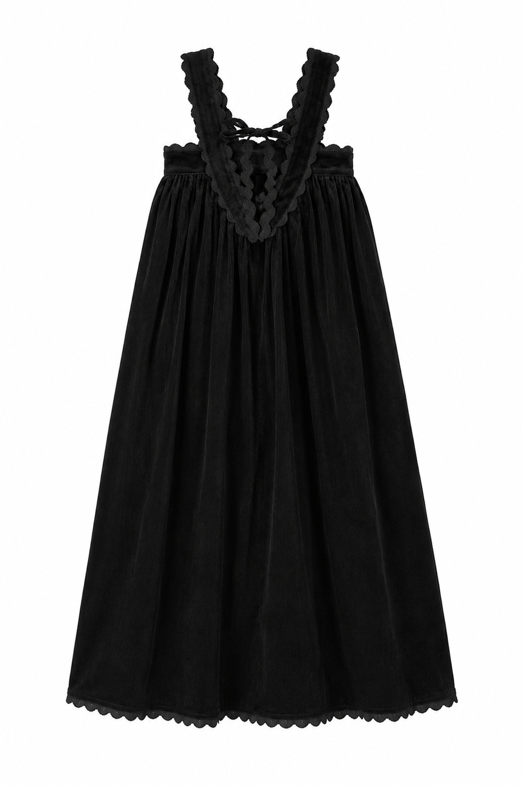 ANN OF NAN BLACK WAVE TRIM MAXI DRESS