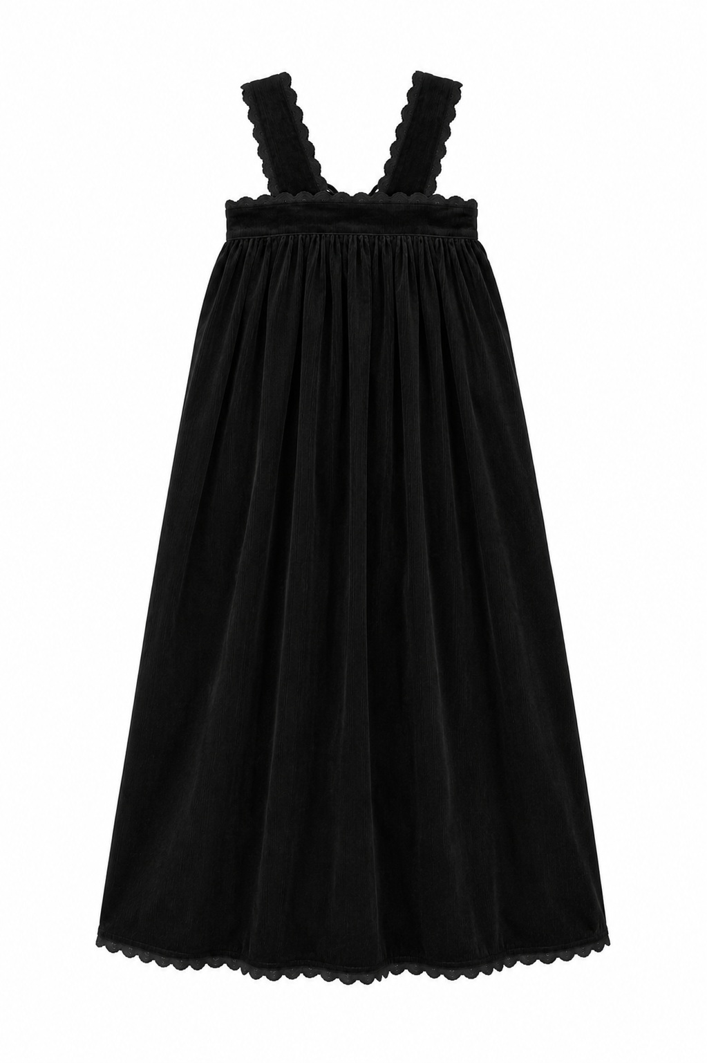 ANN OF NAN BLACK WAVE TRIM MAXI DRESS