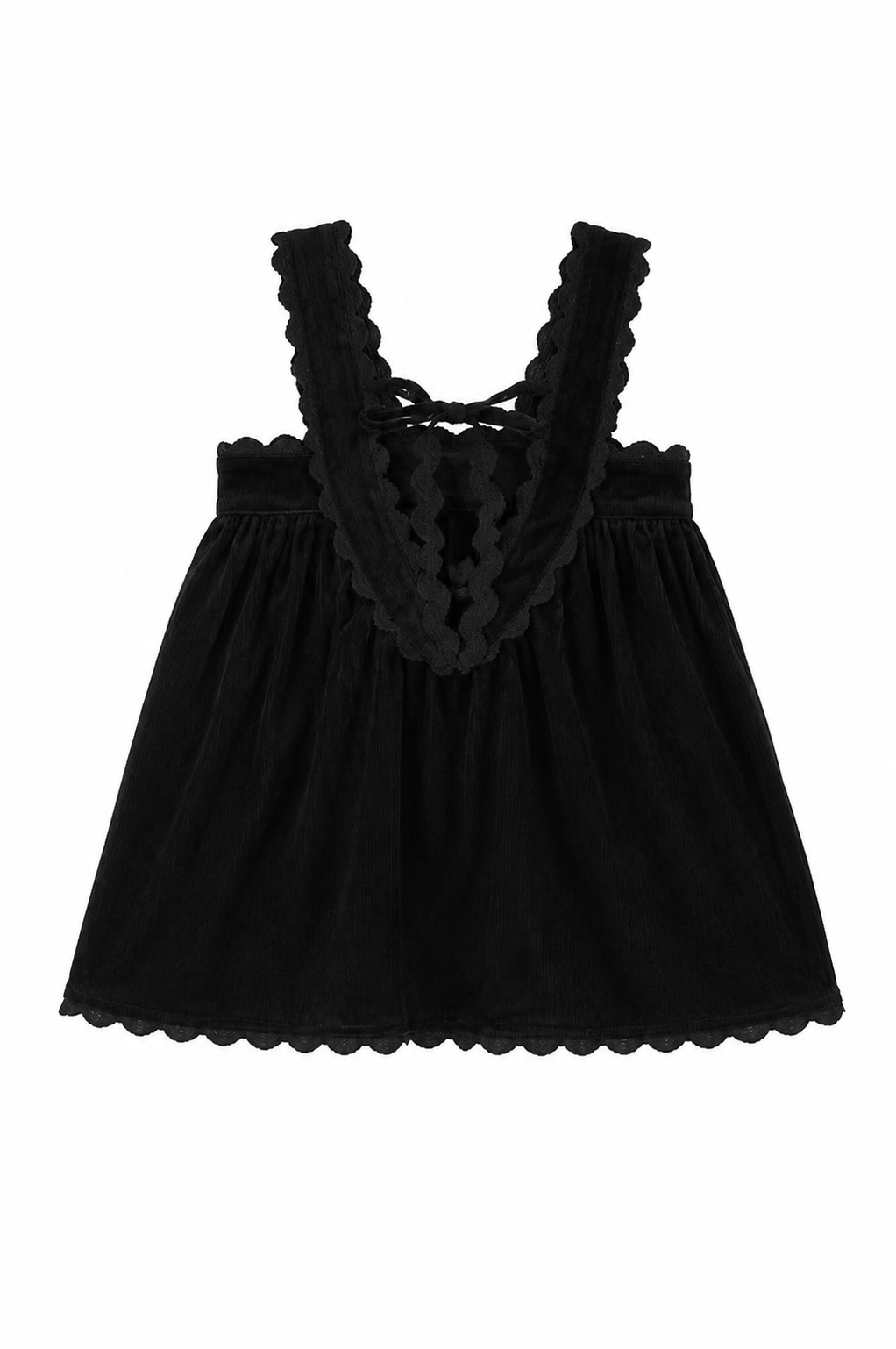 ANN OF NAN BLACK WAVE TRIM DRESS