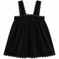 ANN OF NAN BLACK WAVE TRIM DRESS