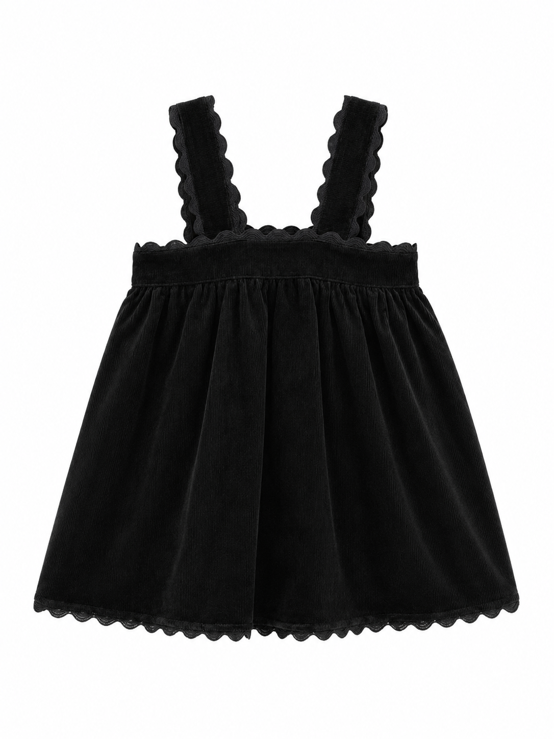 ANN OF NAN BLACK WAVE TRIM DRESS