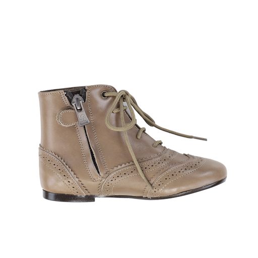 PAPANATAS TAUPE LACE UP BOOTIES [Final Sale]