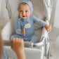BUBANI BABY BLUE VELOUR CHERRY FOOTIE SET