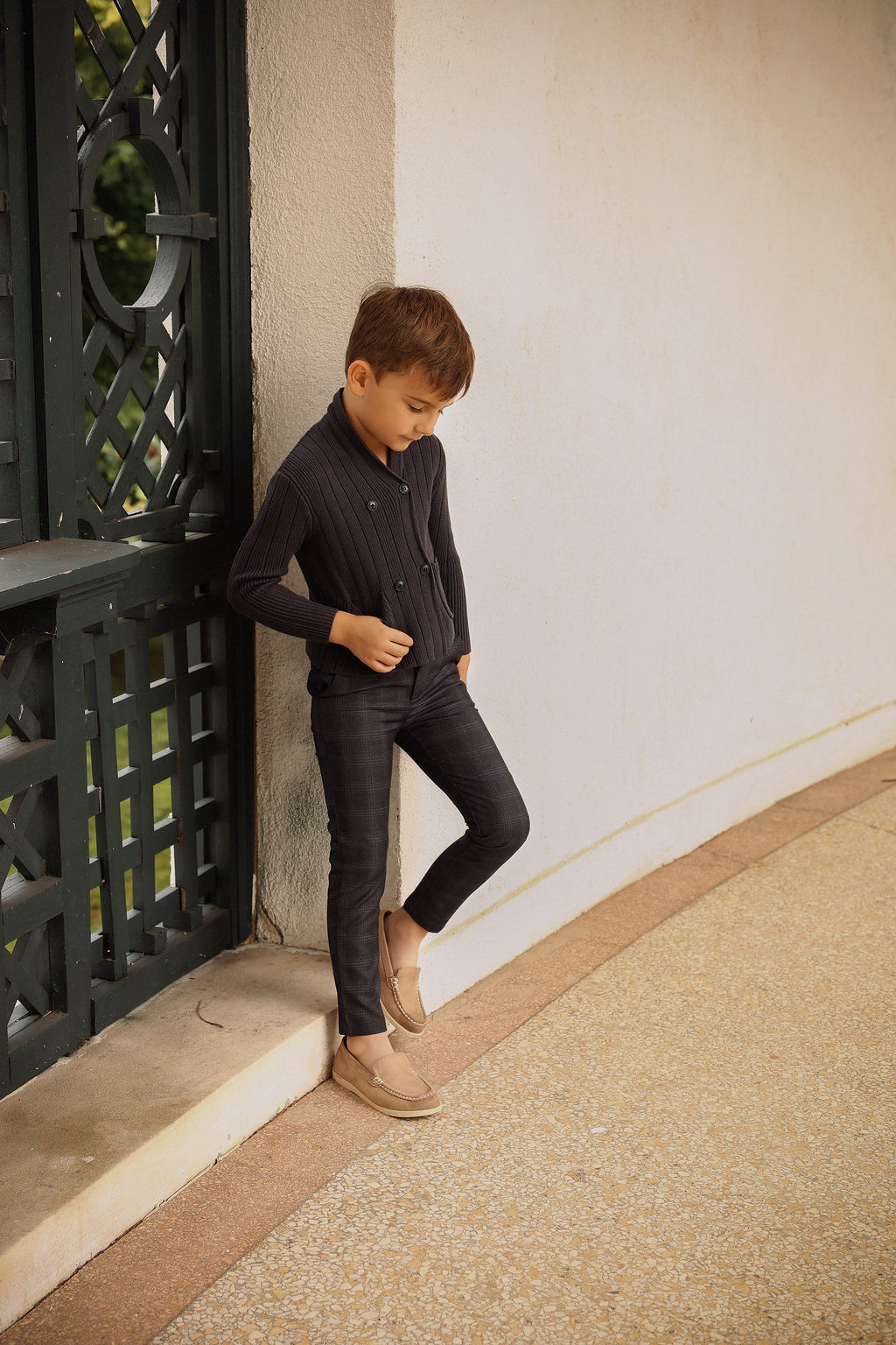 BAMBOO GREY PLAID PANTS