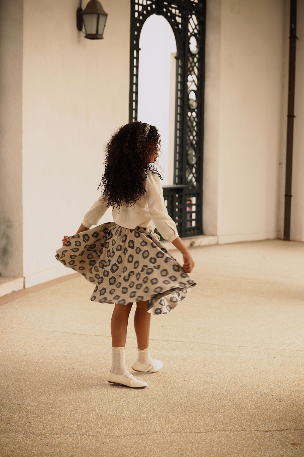 BAMBOO BEIGE LEOPARD FLARE SKIRT