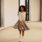 BAMBOO BEIGE LEOPARD FLARE SKIRT