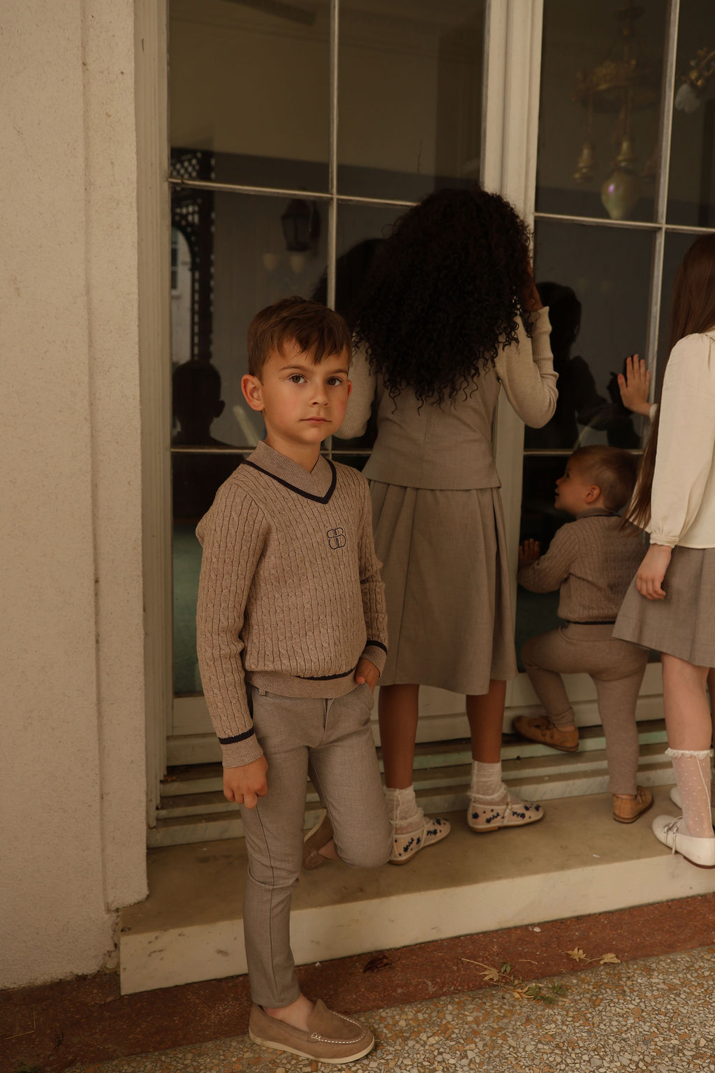 BAMBOO BEIGE FITTED BOYS PANTS