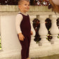 BAMBOO BURGUNDY BUTTONED KNIT ROMPER