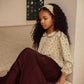 BAMBOO BURGUNDY PLEATED FLOWY MAXI SKIRT