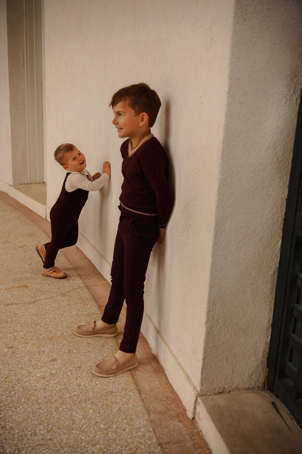 BAMBOO BURGUNDY FITTED BOYS PANTS