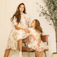 FRANCESCA GUILIANO FLORAL ORGANZA HIGH WAISTED GOWN