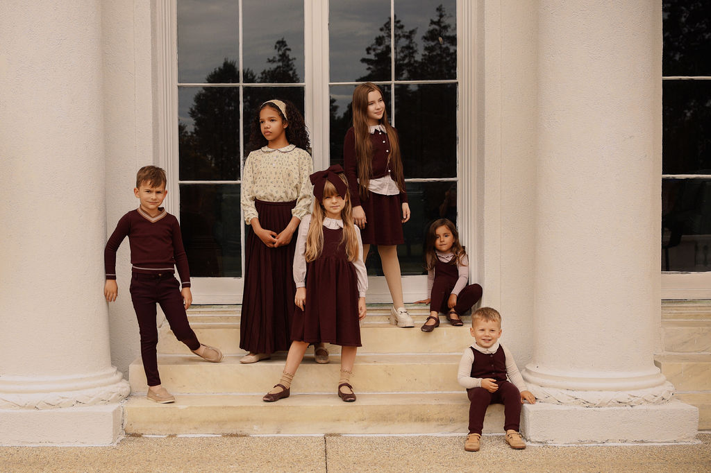 BAMBOO BURGUNDY FITTED BOYS PANTS