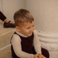 BAMBOO BURGUNDY BUTTONED KNIT ROMPER