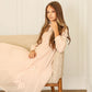 FRANCESCA GUILIANO PINK GAUZE BOW TRIM GOWN