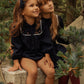 BAMBOO NAVY EMBROIDERED TRIM COLLAR ROMPER