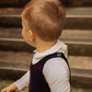 BAMBOO NAVY PLAID KNIT OVERALLS