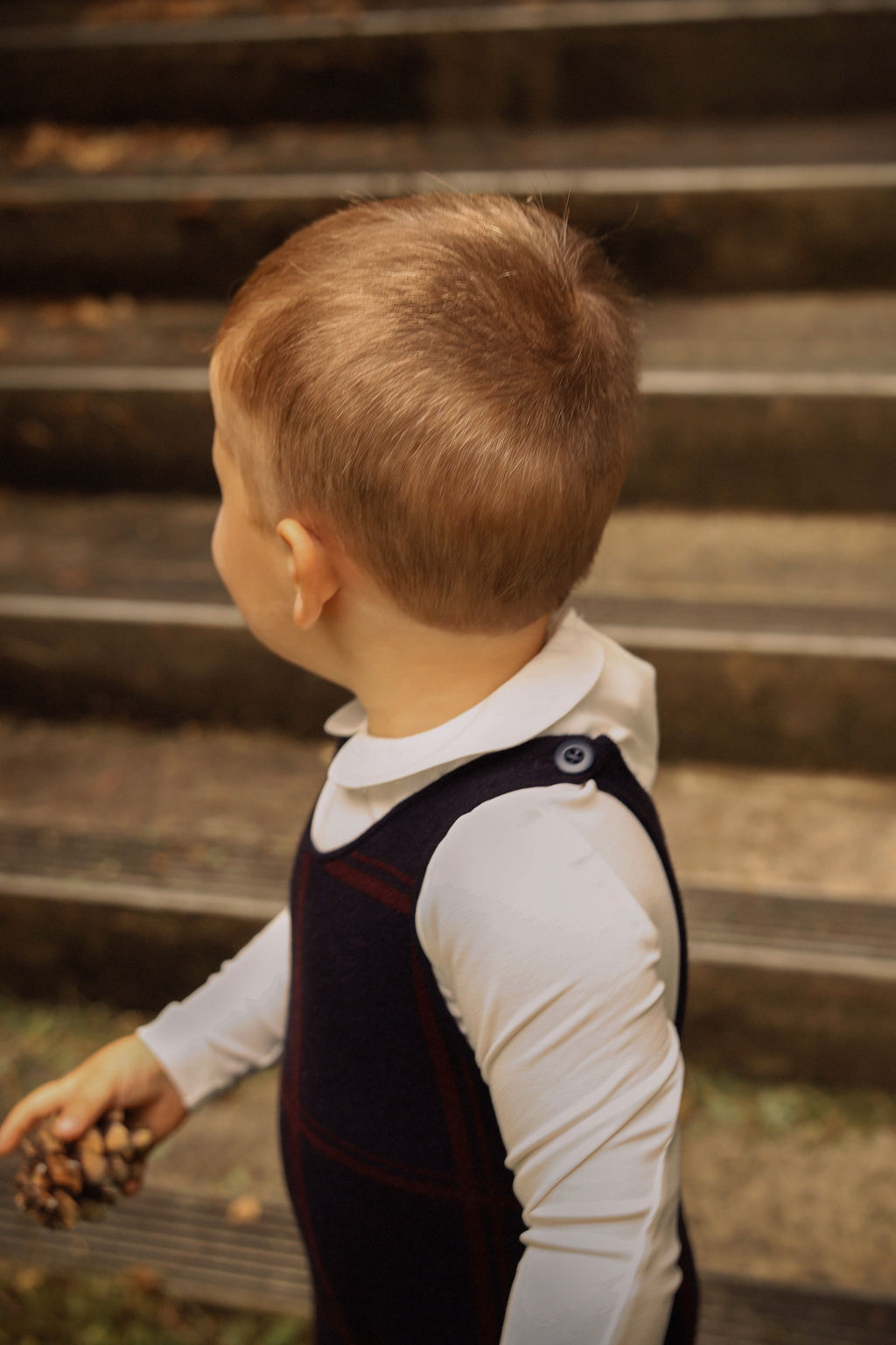 BAMBOO NAVY PLAID KNIT OVERALLS