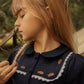 BAMBOO NAVY EMBROIDERED TRIM COLLAR DRESS