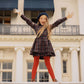 BAMBOO NAVY PLAID BUTTON-DOWN DRESS