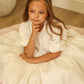 FRANCESCA GUILIANO IVORY COLORBLOCK COLLAR GOWN