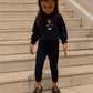 BAMBOO NAVY DOLL EMBROIDERED SWEATSHIRT SET