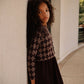 BAMBOO BURGUNDY ARGYLE CARDIGAN MAXI DRESS SET