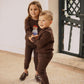 BAMBOO BROWN EMBROIDERED DOLL SWEATSHIRT SET