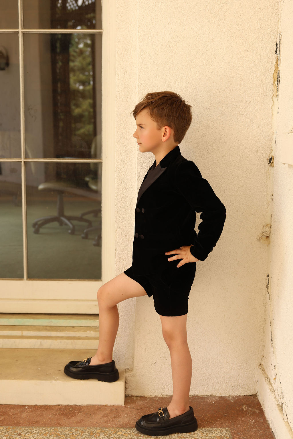 BAMBOO BLACK VELVET TAFFETA BLAZER