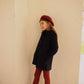 BAMBOO NAVY WOOL COLLAR SWING COAT