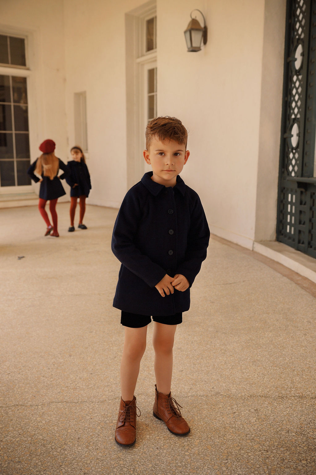 BAMBOO NAVY WOOL RAGLAN COAT