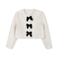 MALLORY AND MERLOT IVORY BOUCLE KNIT CARDIGAN