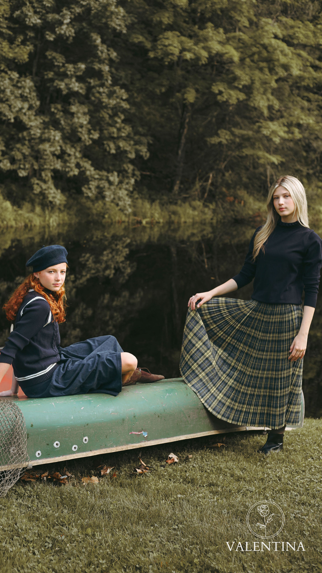 VALENTINA GREY GATHERED PLEAT PLAID MAXI SKIRT