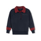 DUKE AND PORT NAVY TRIM COLLAR SWEATSHIRT