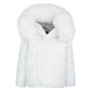 PRAMIE WHITE/BLUE PRINTED PUFFER COAT