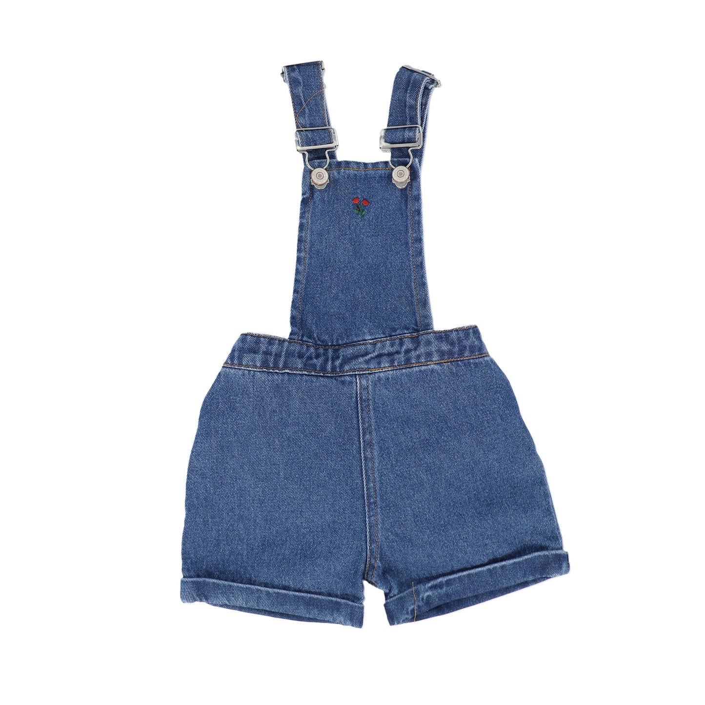 ANALOGIE MID BLUE DENIM CHERRY OVERALLS