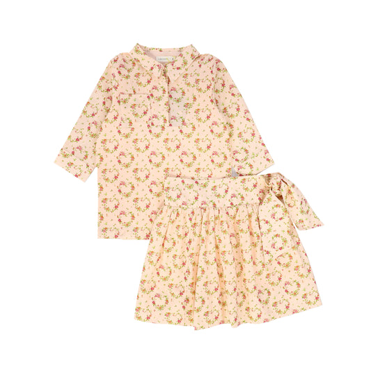 LIMONANA PINK FLORAL SMOCKED COLLAR SET