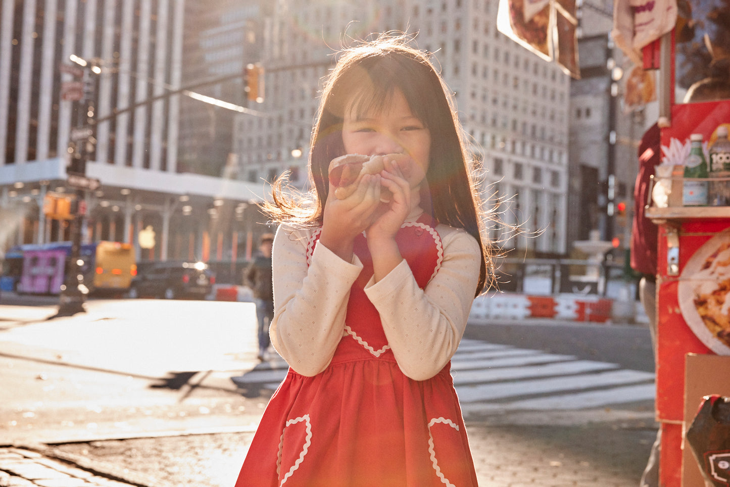 BEBE ORGANIC CORAL HEART STITCH JUMPER