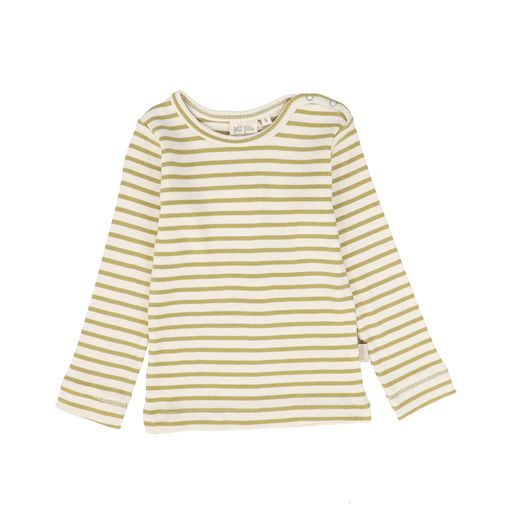 PETIT PIAO GREEN AND OFF WHITE STRIPED MODAL TSHIRT [Final Sale]