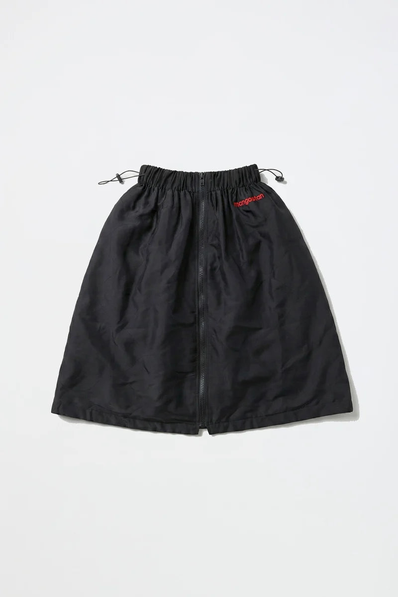 MAISON MANGOSTAN BLACK NYLON DRAWSTRING SKIRT