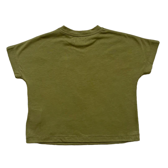 HELLO LUPO OLIVE GREEN ANIMAL PATCH TEE