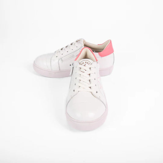 CAMILLE WHITE/PINK STITCH STAR SNEAKERS