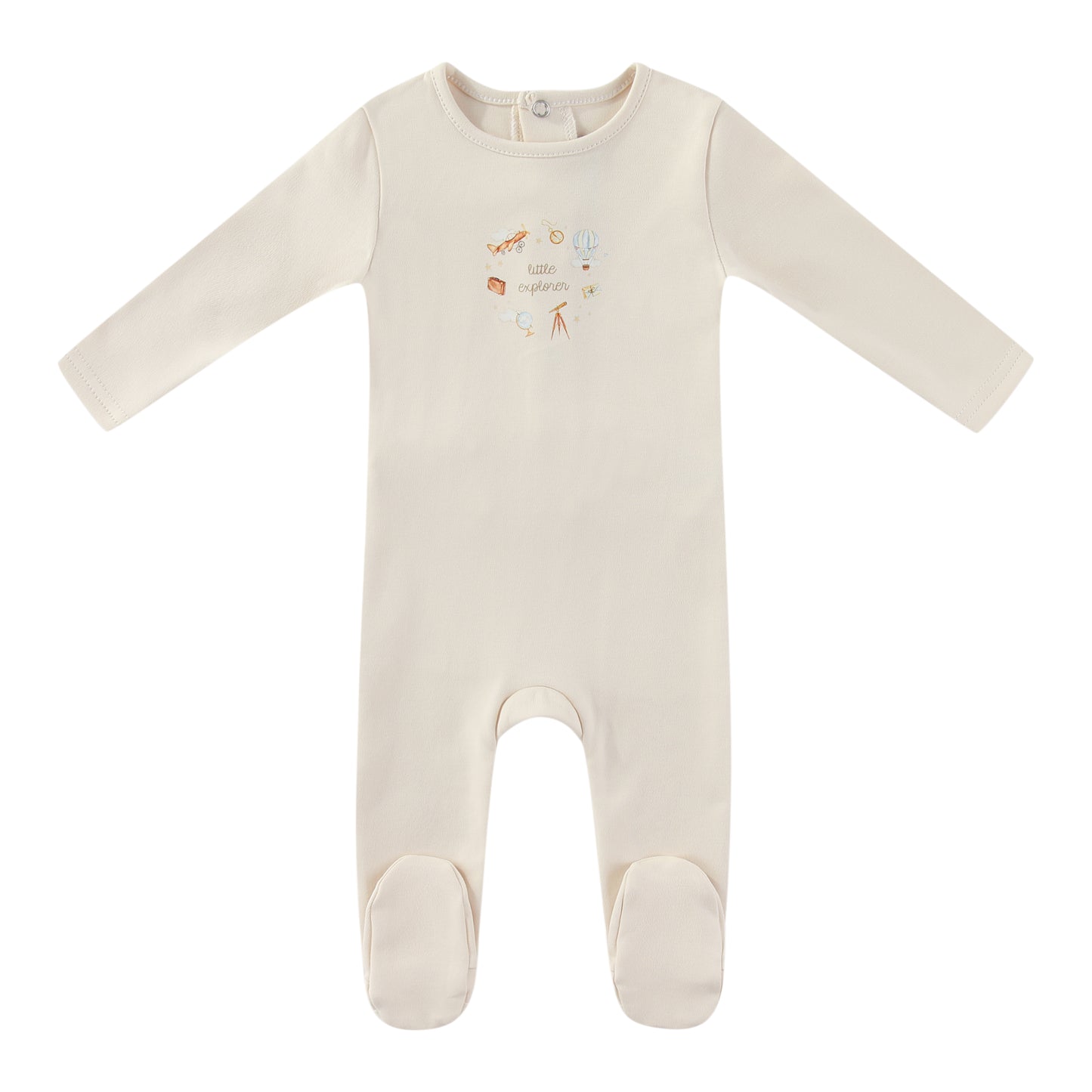 MINI LABEL IVORY EXPLORER FOOTIE + BEANIE