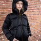 ELLABEE BLACK ZIPPER PUFFER COAT