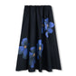 TUSTELLO NAVY WATERCOLOR FLOWER MIDI SKIRT