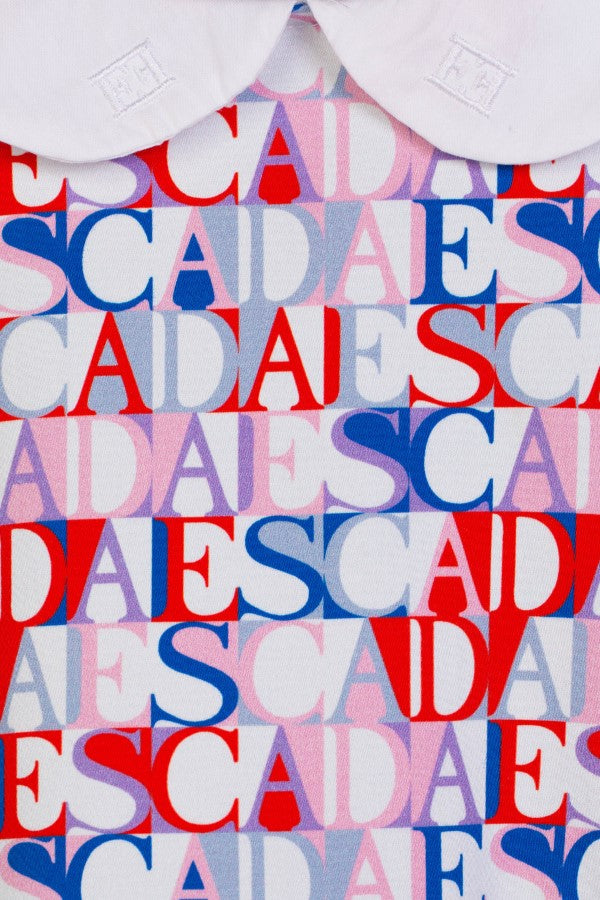 ESCADA MULTI COLORED WORDED PETERPAN COLLAR DRESS [FINAL SALE]