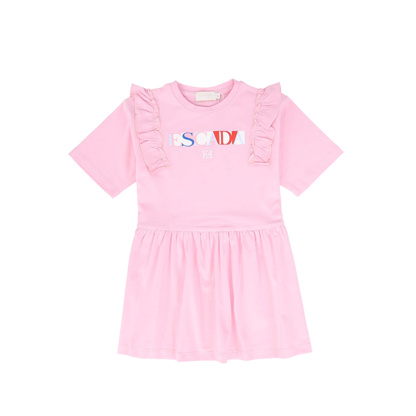 ESCADA PINK RUFFLE WORDED DRESS [FINAL SALE]