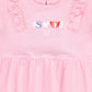 ESCADA PINK RUFFLE WORDED DRESS [FINAL SALE]