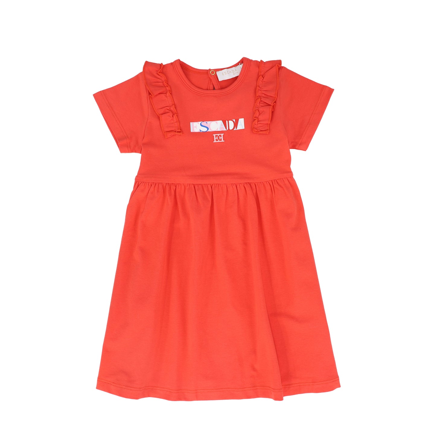 ESCADA RED HIGH WAISTED WORDED DRESS